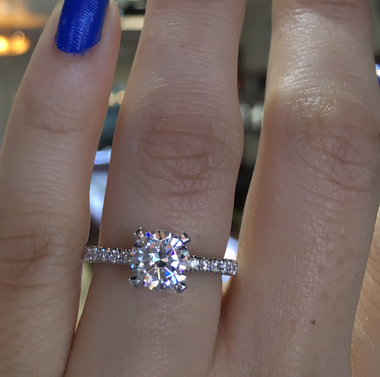 Cushion Diamond halo engagement ring