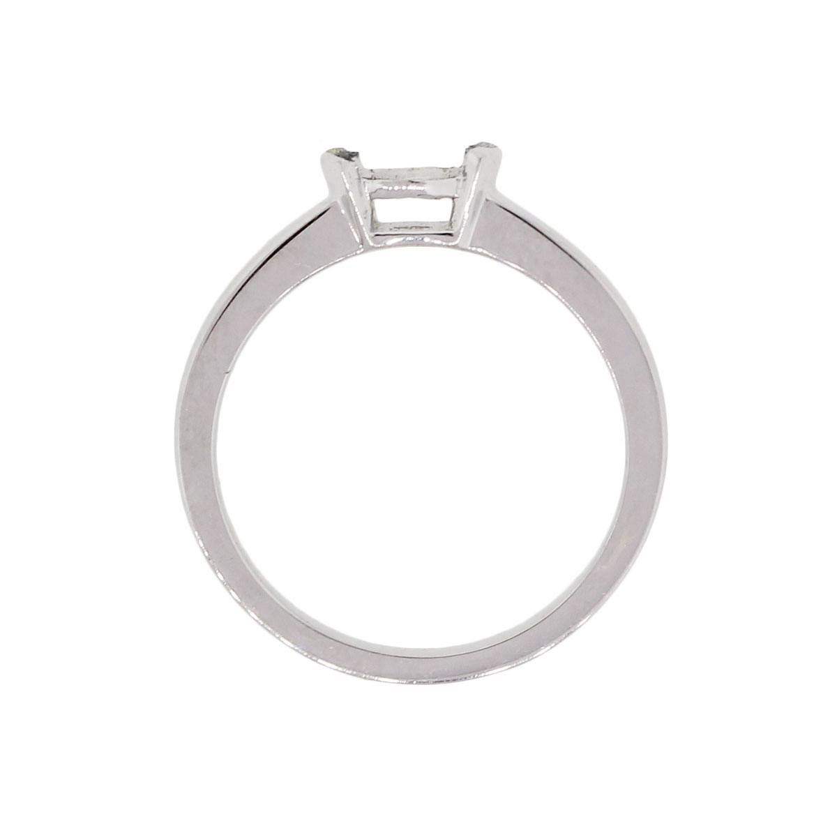 18k White Gold Half Bezel Engagement Ring Mounting – Raymond Lee Jewelers