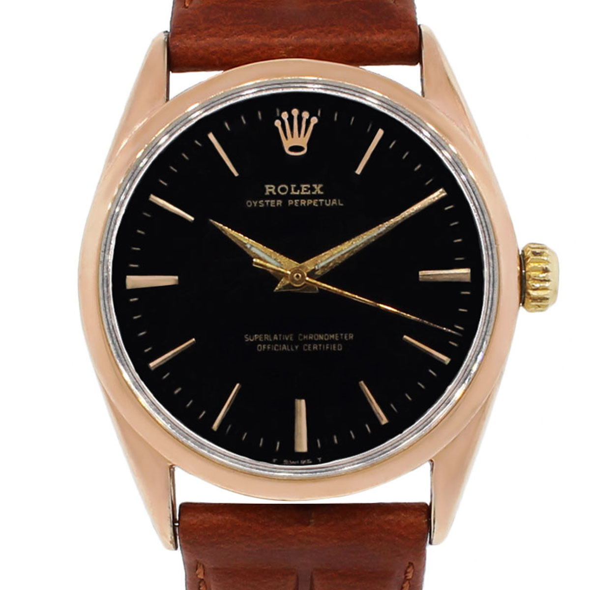 rolex leather watch