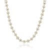 18k White Gold 0.75ctw Diamond 7mm Pearl Strand Necklace