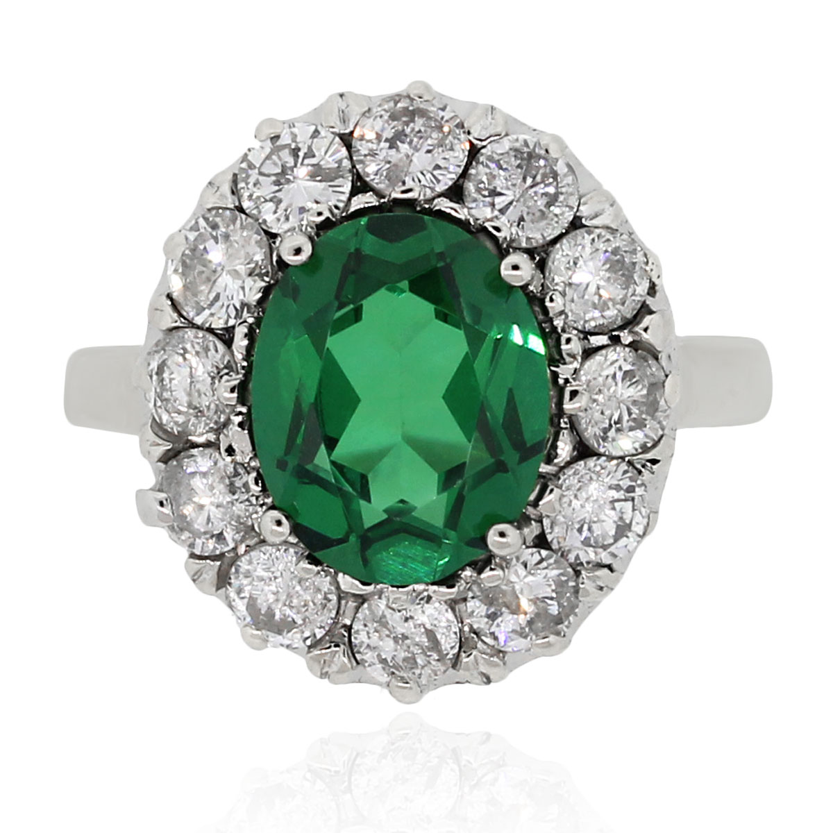 Buy quality 925 sterling silver GREEN diamond DESIGNER RING in Ahmedabad