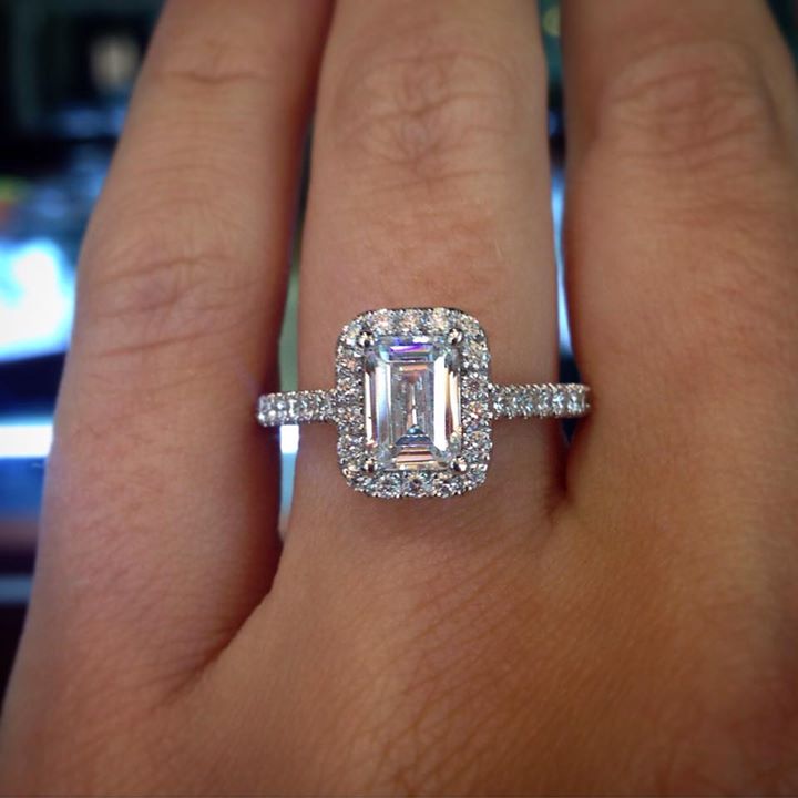 Emerald cut engagement ring