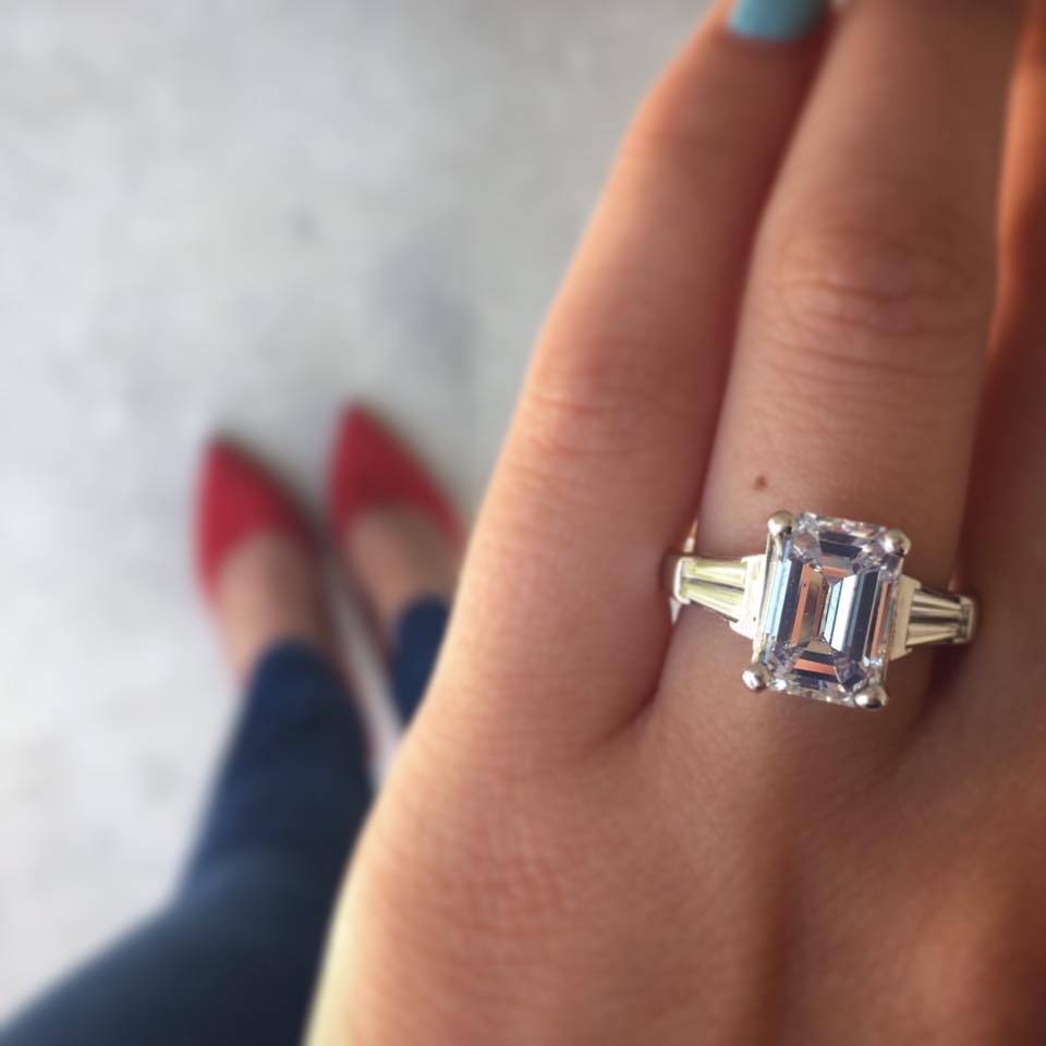 Emerald cut engagement ring