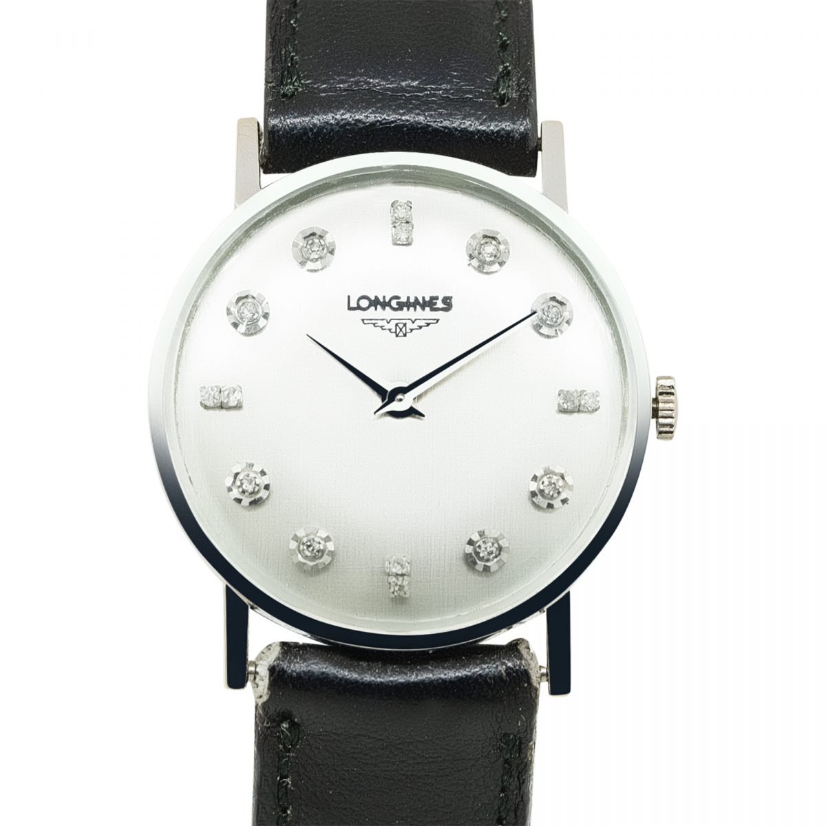 Longines 14k White Gold Diamond Dial Watch