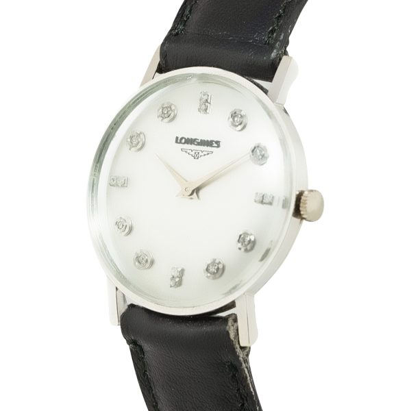 Longines 14k White Gold Diamond Dial Watch