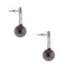 Platinum 1ctw Diamond Tahitian Pearl Dangle Earrings - Image 3