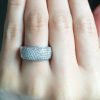 14k White Gold Natural 1.50 Carat Diamond Pave Fashion Ring - Image 7