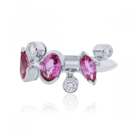 Cartier Meli Melo Platinum Diamond and Pink Sapphire Ring