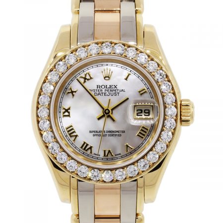 Rolex 69298 Tridor Pearlmaster Datejust MOP Diamond Dial Ladies Watch