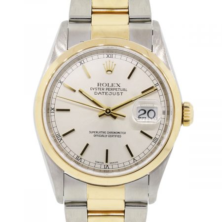 Rolex 16203 Datejust Two Tone White Dial Gents Watch