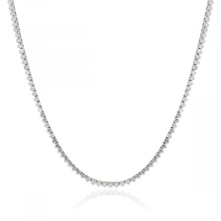 18k White Gold 12.17ctw Diamond Long Tennis Necklace