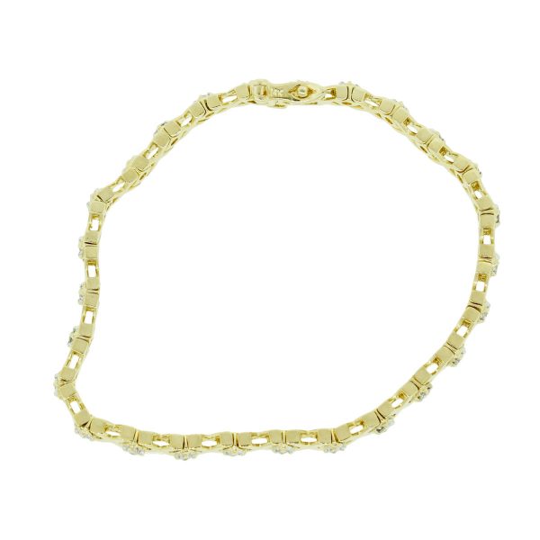 14k Yellow Gold 0.50ctw Diamond X Tennis Bracelet