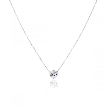 14k White Gold 0.58ct Diamond Floating Diamond Necklace