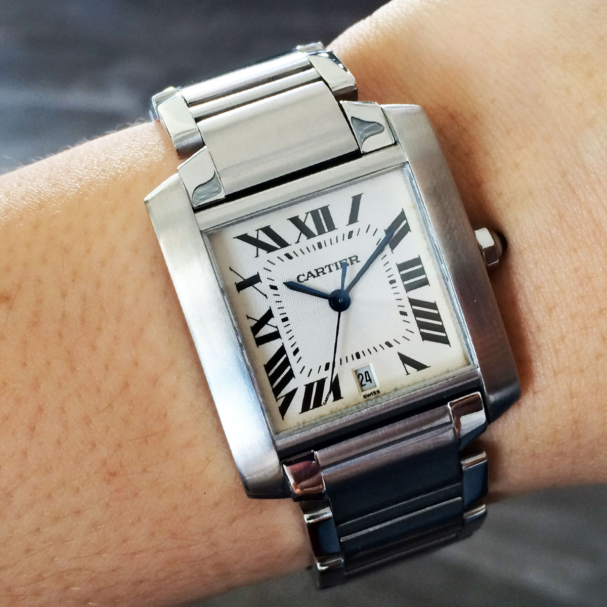 Cartier Tank Francaise 2302 Stainless Steel Watch   G6108 5 