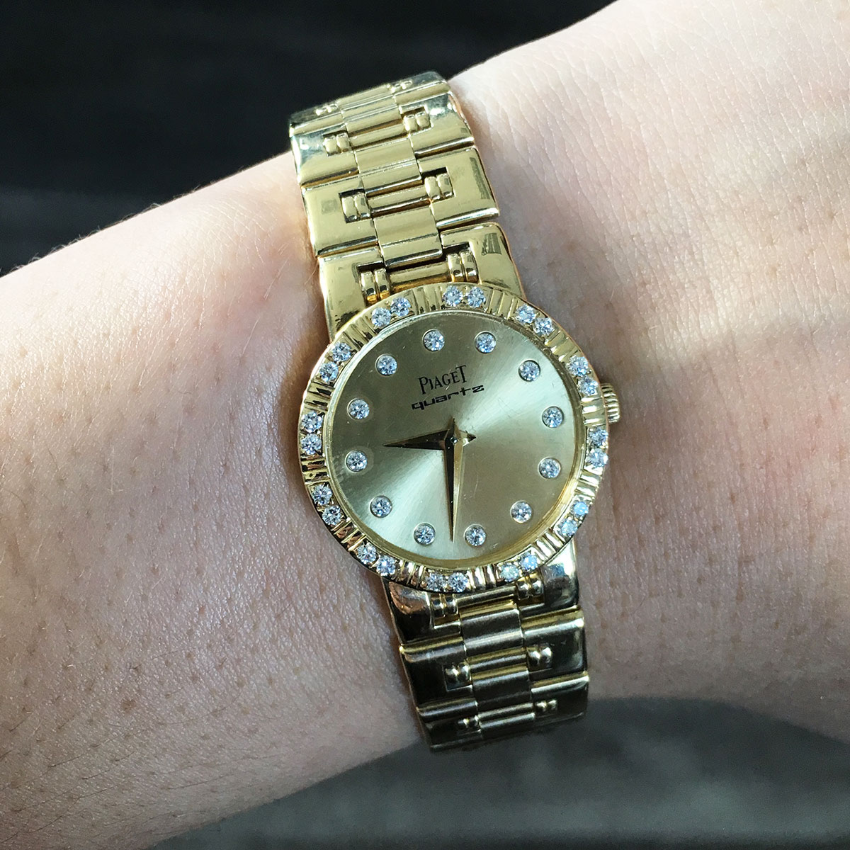 Piaget Dancer 80564 18k Yellow Gold Diamond Dial Ladies Watch