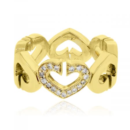 Cartier 18k Yellow Gold 0.0ctw Diamond Hearts and Symbols Ring