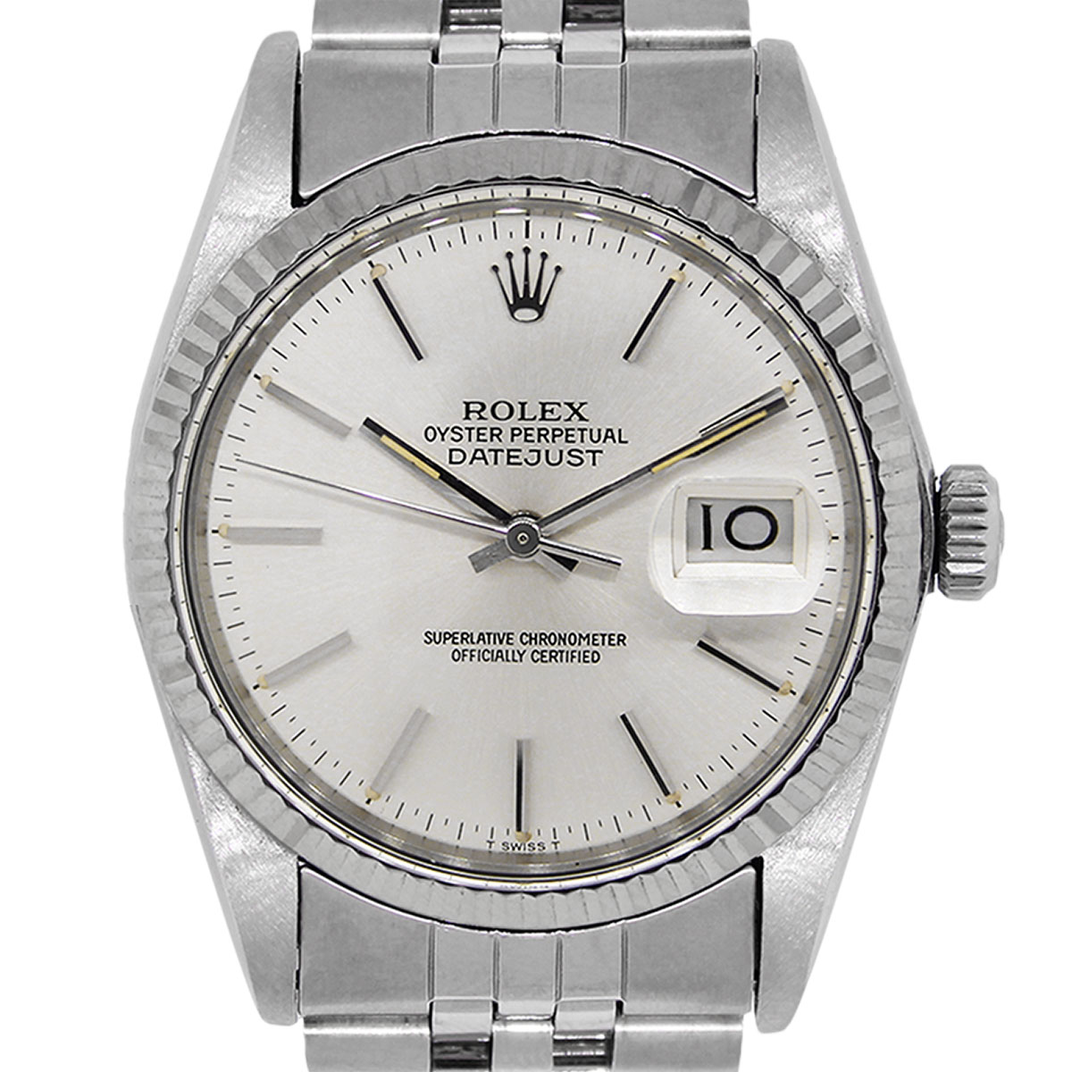 Rolex 16014 Datejust Stainless Steel Silver Dial Mens Watch