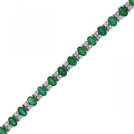 Platinum 35.40ctw Emerald Cut Diamond Graduated Tennis Bracelet