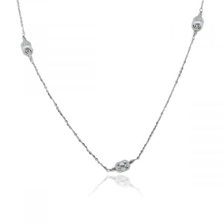 Officina Bernardi Platinum 34" 7mm Pearl Necklace