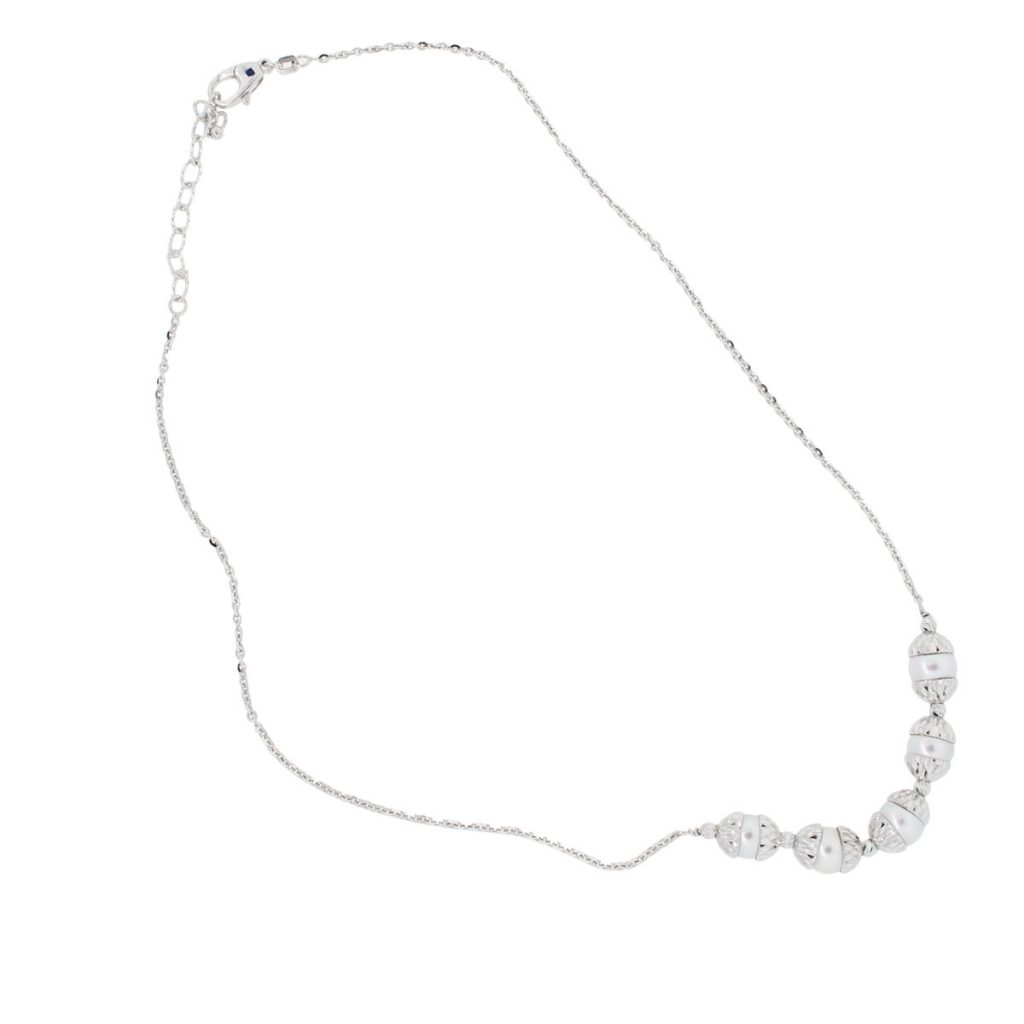 Officina Bernardi Platinum 7mm Pearl Thin Chain Necklace