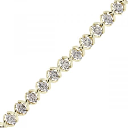 Yellow Gold 2.50ctw Diamond Wide Bracelet