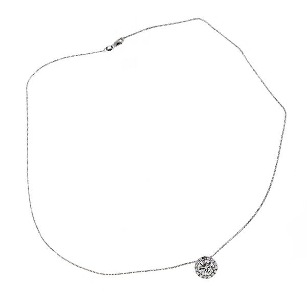 Diamond halo necklace