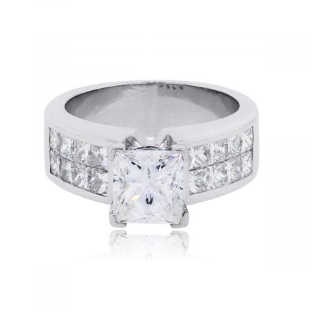 Platinum 2.23ctw Princess Cut GIA Certified Diamond Engagement Ring