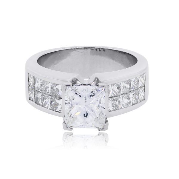 Platinum 2.23ctw Princess Cut GIA Certified Diamond Engagement Ring