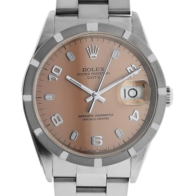 Rolex 15210 Date Stainless Steel Salmon Dial Watch