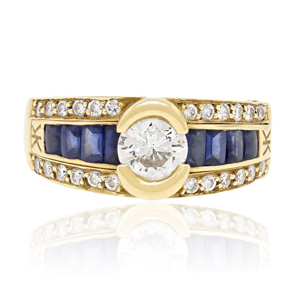 Diamond sapphire ring
