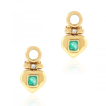 Diamond emerald earrings