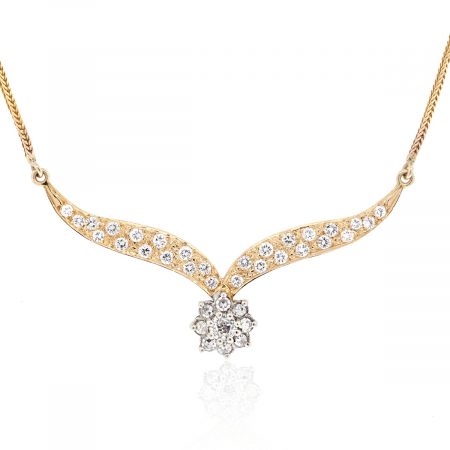 Diamond floral necklace