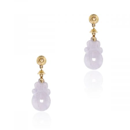 Jade lavender earrings