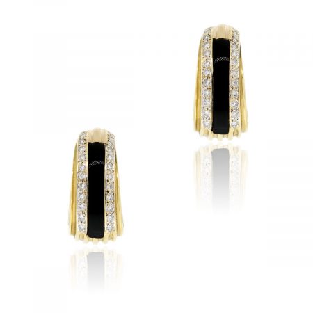 Onyx diamond earrings