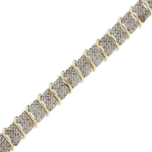 Yellow Gold 7.50ctw Diamond Wide Bracelet