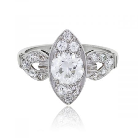 Platinum 1.35ctw Diamond Vintage Diamond Ring