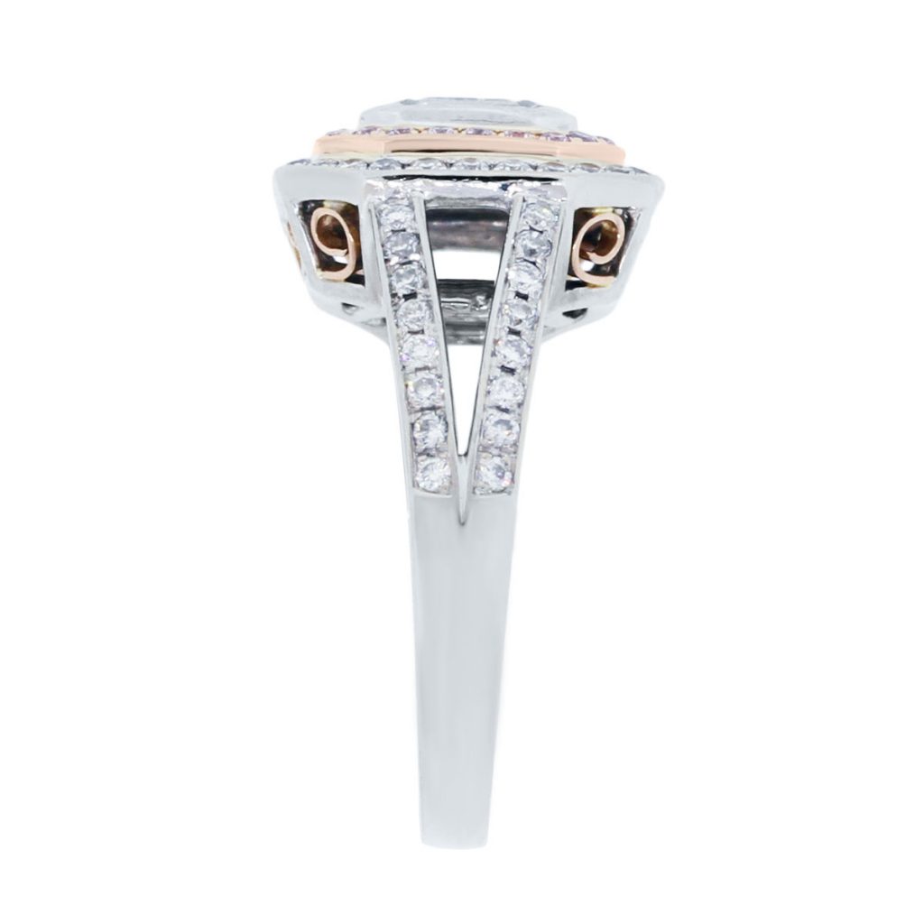 Simon G 18k White and Rose Gold 1ctw Diamond Engagement Ring