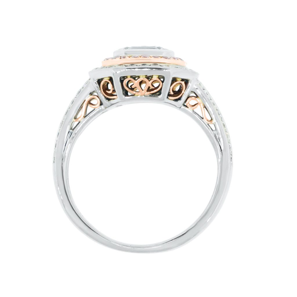 Simon G 18k White and Rose Gold 1ctw Diamond Engagement Ring