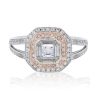 Simon G 18k White and Rose Gold 1ctw Diamond Engagement Ring