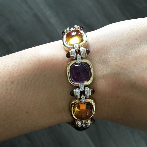 Diamond gemstone bracelet
