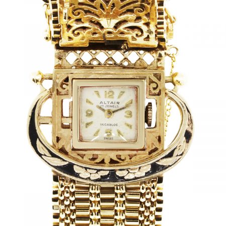 Altair 14k Yellow Gold Vintage Bracelet Watch
