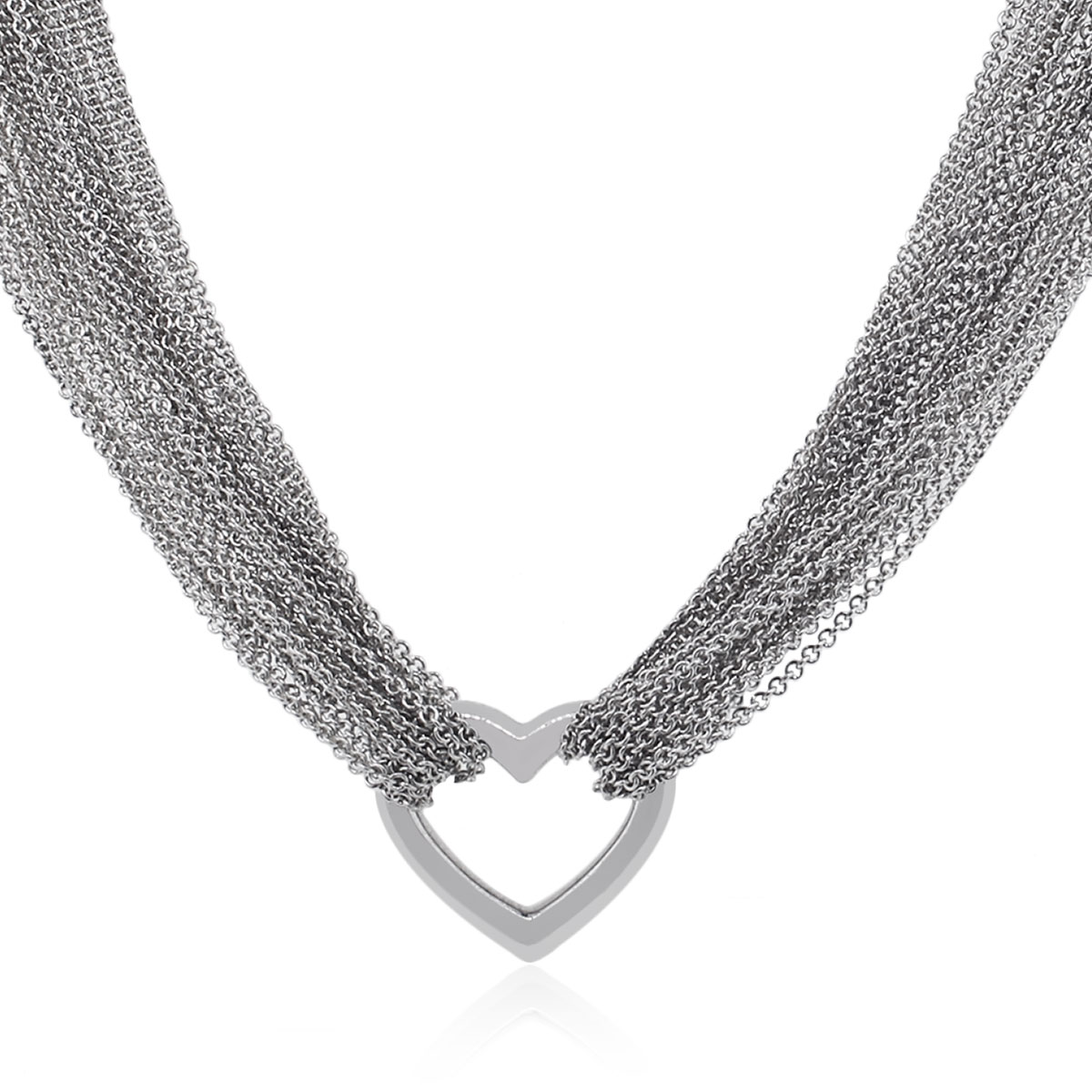 tiffany multi strand heart necklace