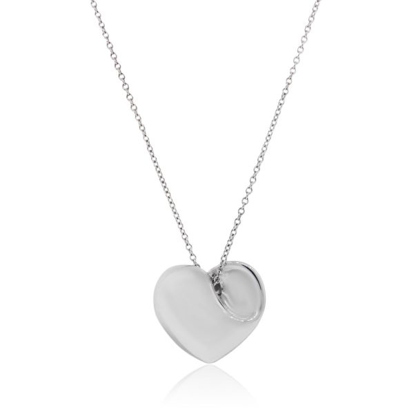 Tiffany & Co. Sterling Silver Heart Pendant On Chain Necklace