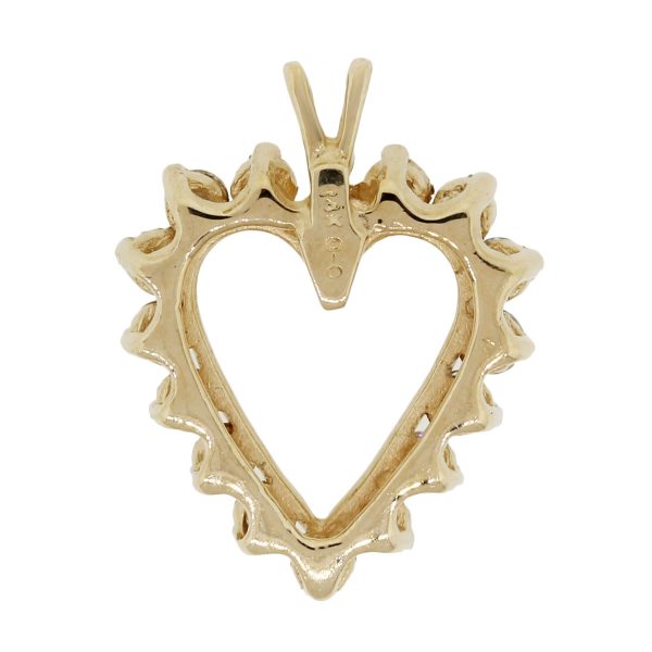 14k Yellow Gold 0.64ctw Diamond Heart Pendant