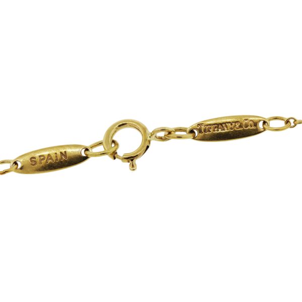Tiffany & Co. 18k Yellow Gold Elsa Peretti Open Heart Pendant on Necklace