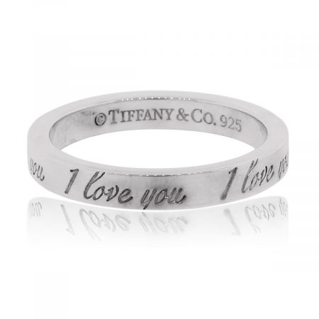 Tiffany & Co. Sterling Silver "I Love You" Notes Collection Ring