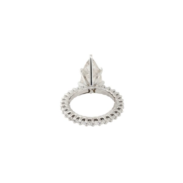 14k White Gold 5.10ctw Pear Shape Diamond Eternity Engagement Ring