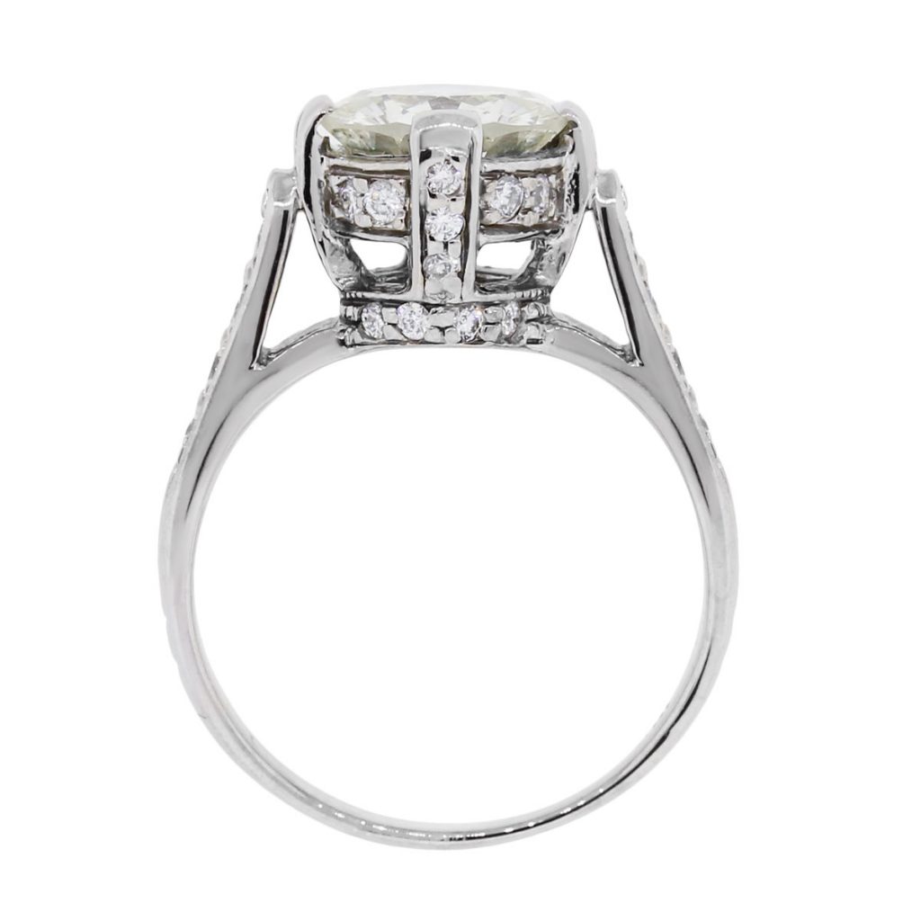 18k White Gold 2.40ctw EGL Certified Diamond Vintage Engagement Ring