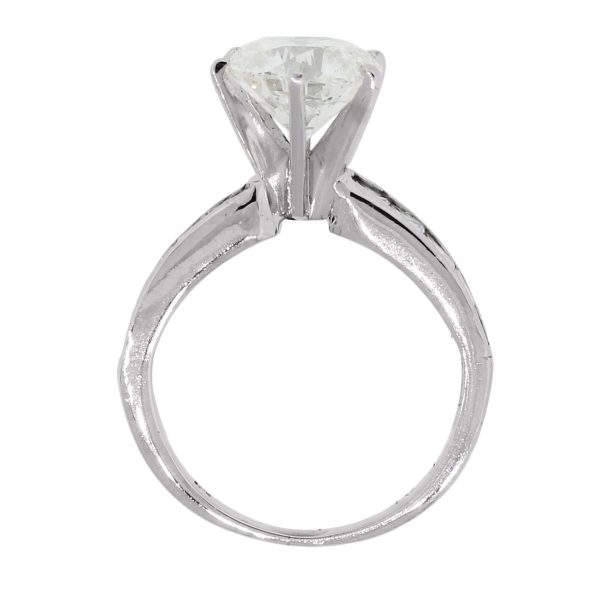 Platinum 2.37ct Round Brilliant 0.50ctw Princess Cut Diamond Ring
