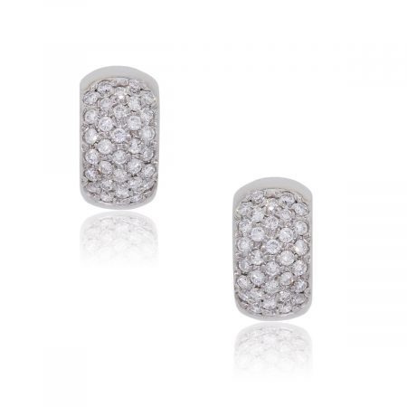 14k White Gold 1.60ctw Diamond Huggie Earrings